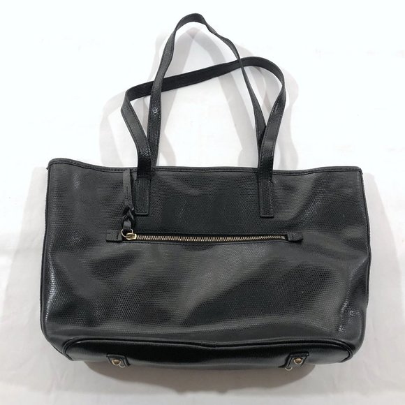 Dooney & Bourke Black Embossed Leather Tote Bag - Picture 1 of 11
